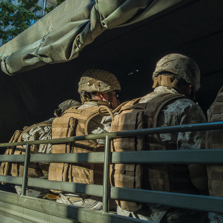 military soldiers sitting together